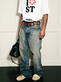 STEEPC Vintage Washed Cat Whisker Bootcut Jeans