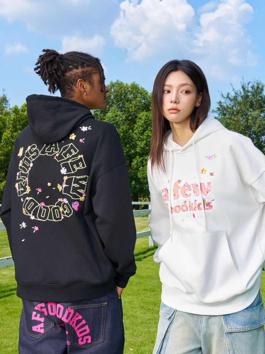 AFGK Butterfly Flower Flying Embroidery Hoodie