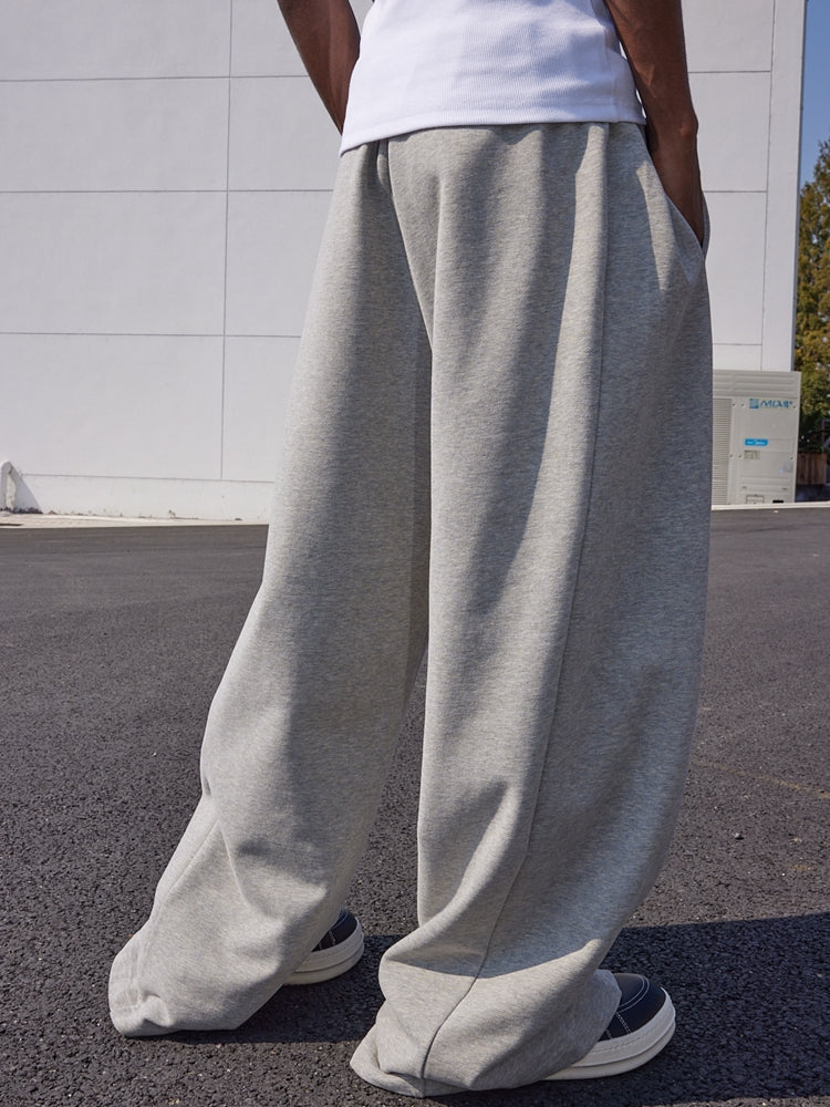 MEDM Basic Embroidered Wide Leg Sweat Pants