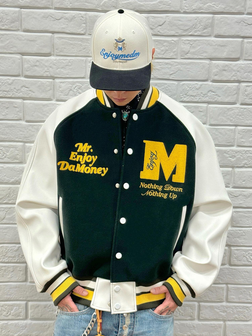 MEDM Font Typography Varsity Jacket