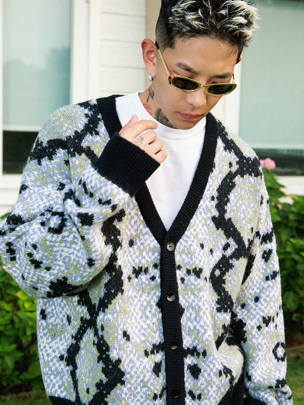 S45 Snake Jacquard Mohair Cardigan