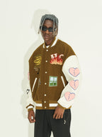Harsh and Cruel Graffiti Logo Smiley Face Love Heart UFO Varsity Jacket