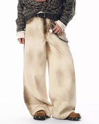 JHYQ Old Dirty Dyed White Baggy Jeans