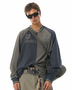 JHYQ Contrast Color Stitching Long Sleeved Jersey Tee