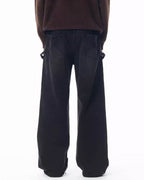 JHYQ Mesh Stitching Double Knee Jeans