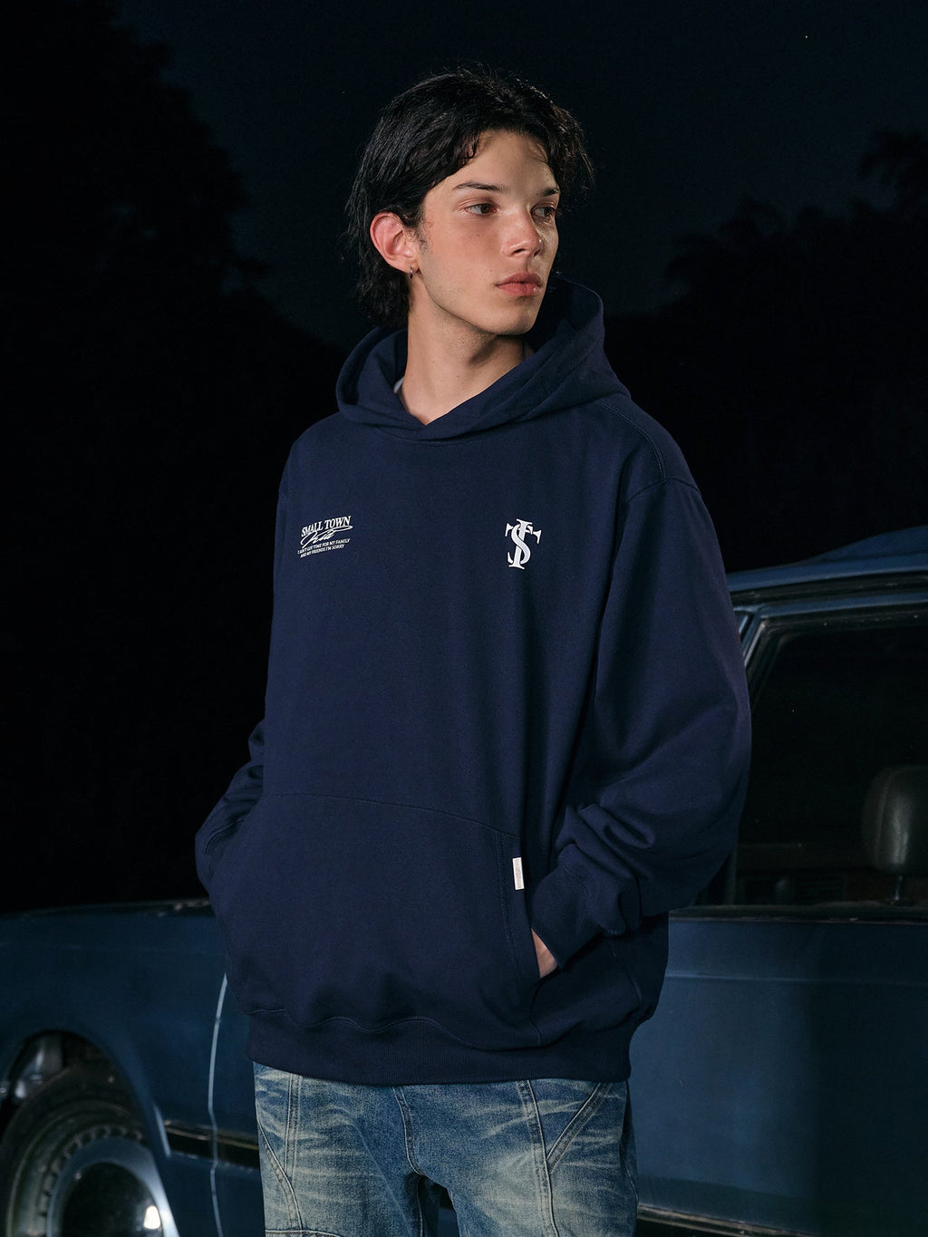 Small Town Kid Font Typography Logo Hoodie