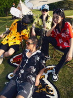 MEDM Lapel Color Short Sleeved Hawaiian Shirt