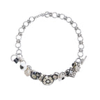 Nbostore Love Heart Diamond Texture Black Necklace