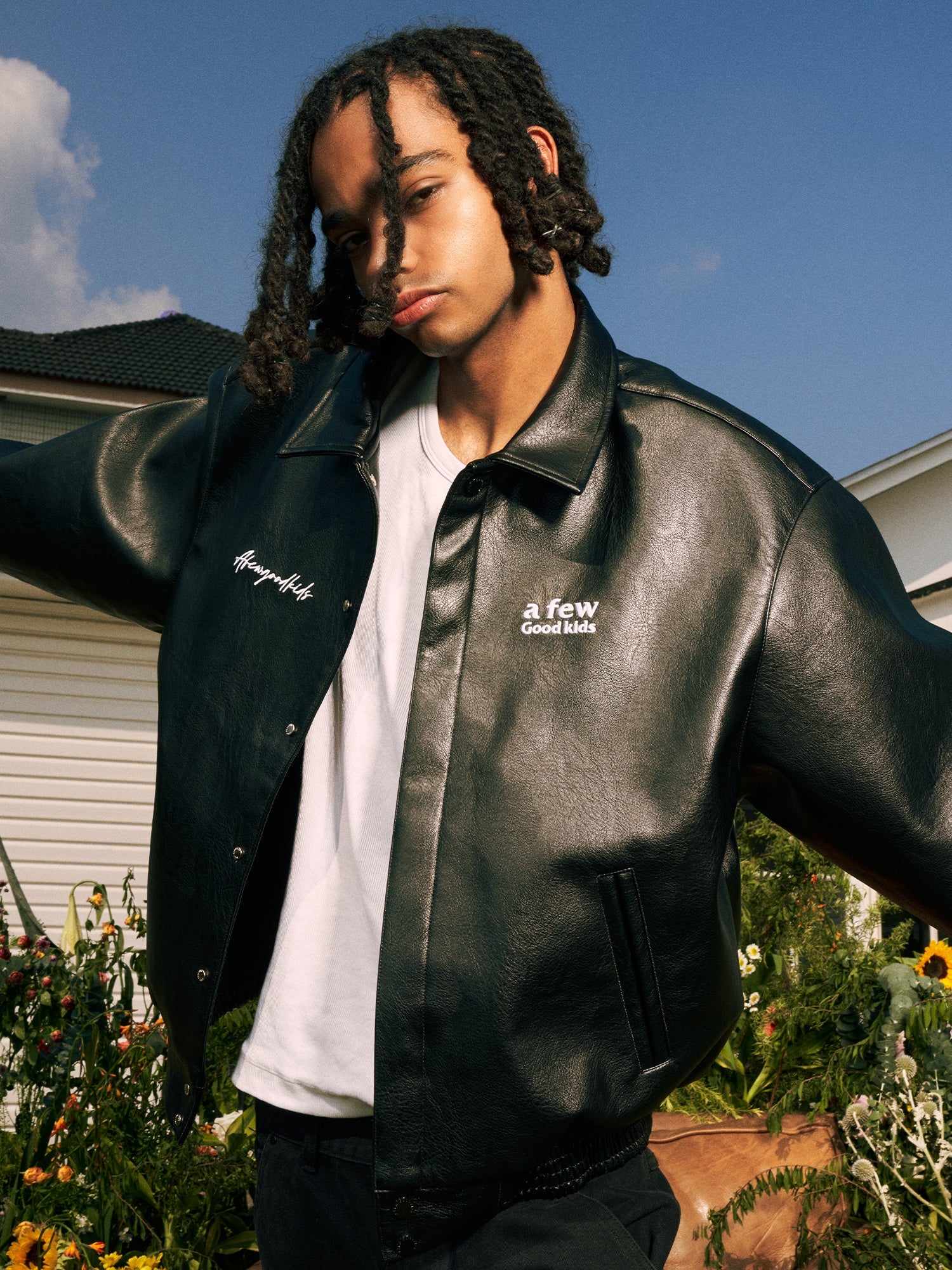 AFGK Basic Logo All Leather Jacket