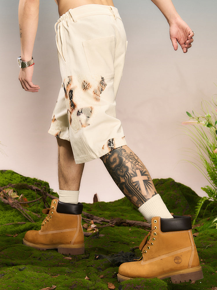 YADcrew Flame Lace Loose Shorts
