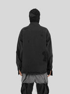 UNDERWATER Sand Washed Destroyed Needle Embroidery Shirt Jacket