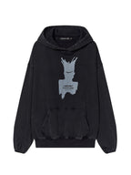 BLIND NO PLAN Patterned Printed Washed Hoodie