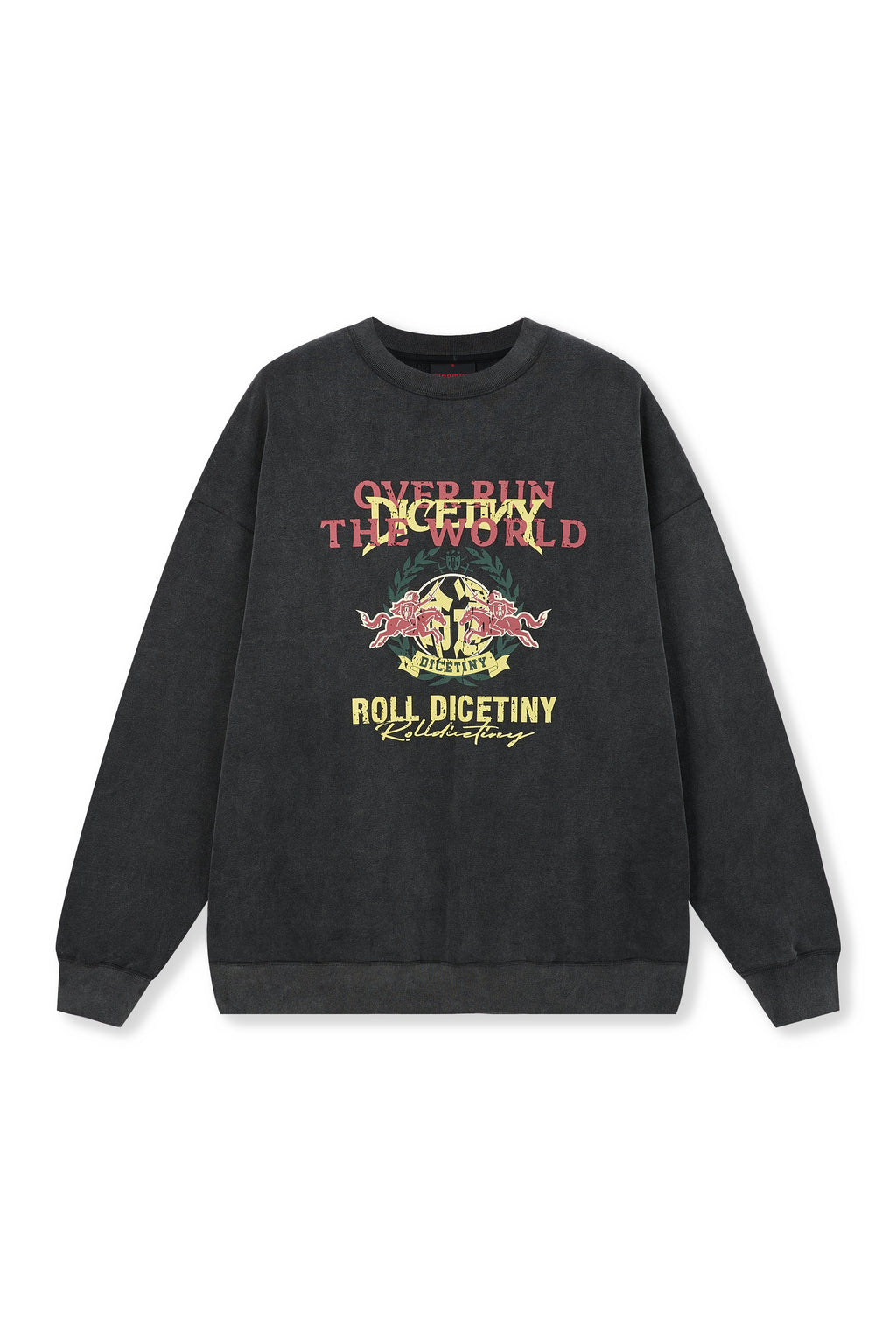 DICETINY Spoof Logo Print Washed Sweatshirt