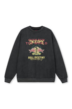 DICETINY Spoof Logo Print Washed Sweatshirt