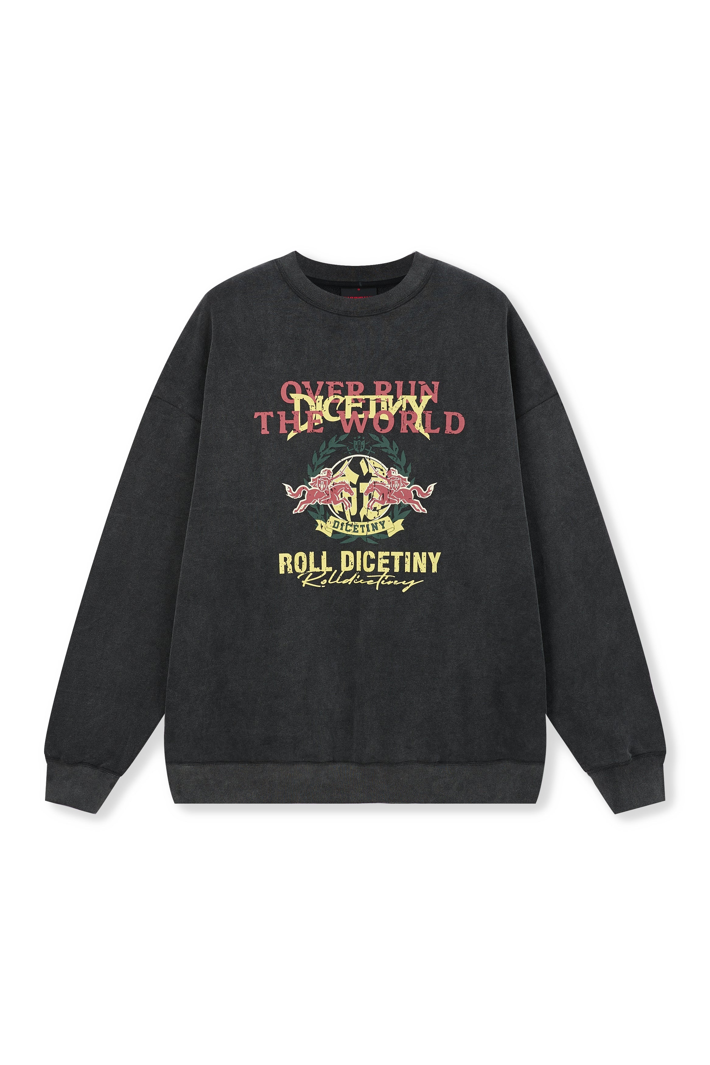 DICETINY Spoof Logo Print Washed Sweatshirt