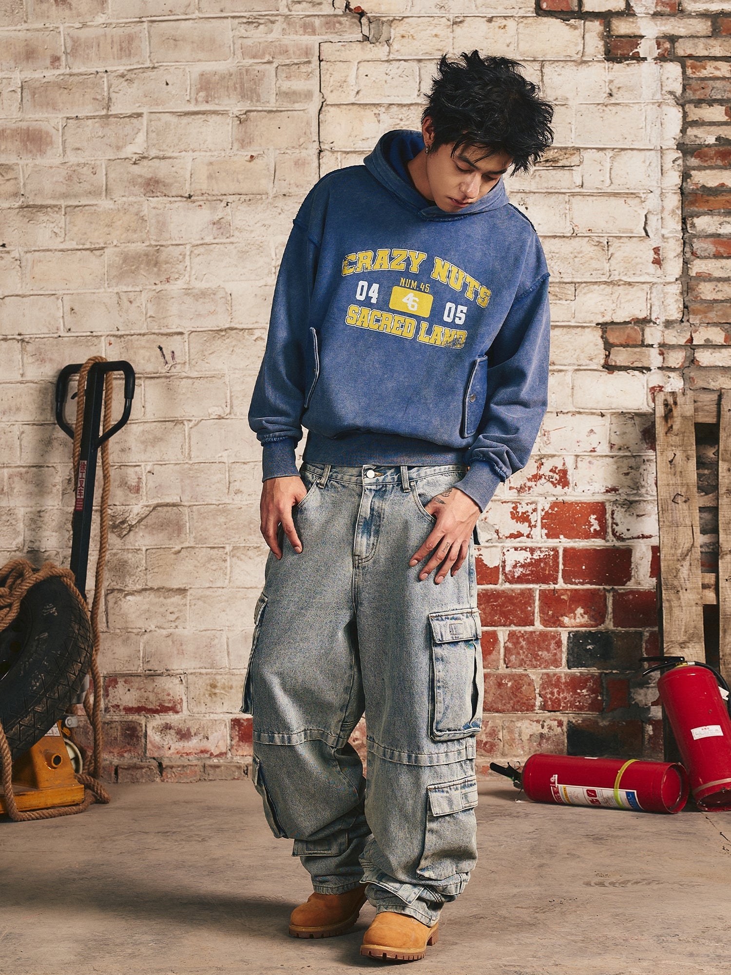 S45 Thread Destruction Washed Hoodie