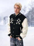 YADcrew Pearl Checkerboard Varsity Jacket