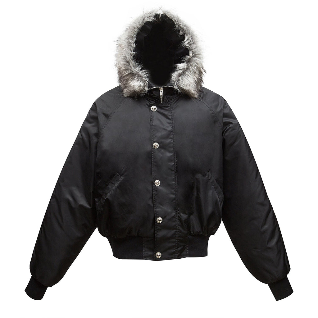 F3F Select Faux Fur Hooded MA-1 Bomber Jacket