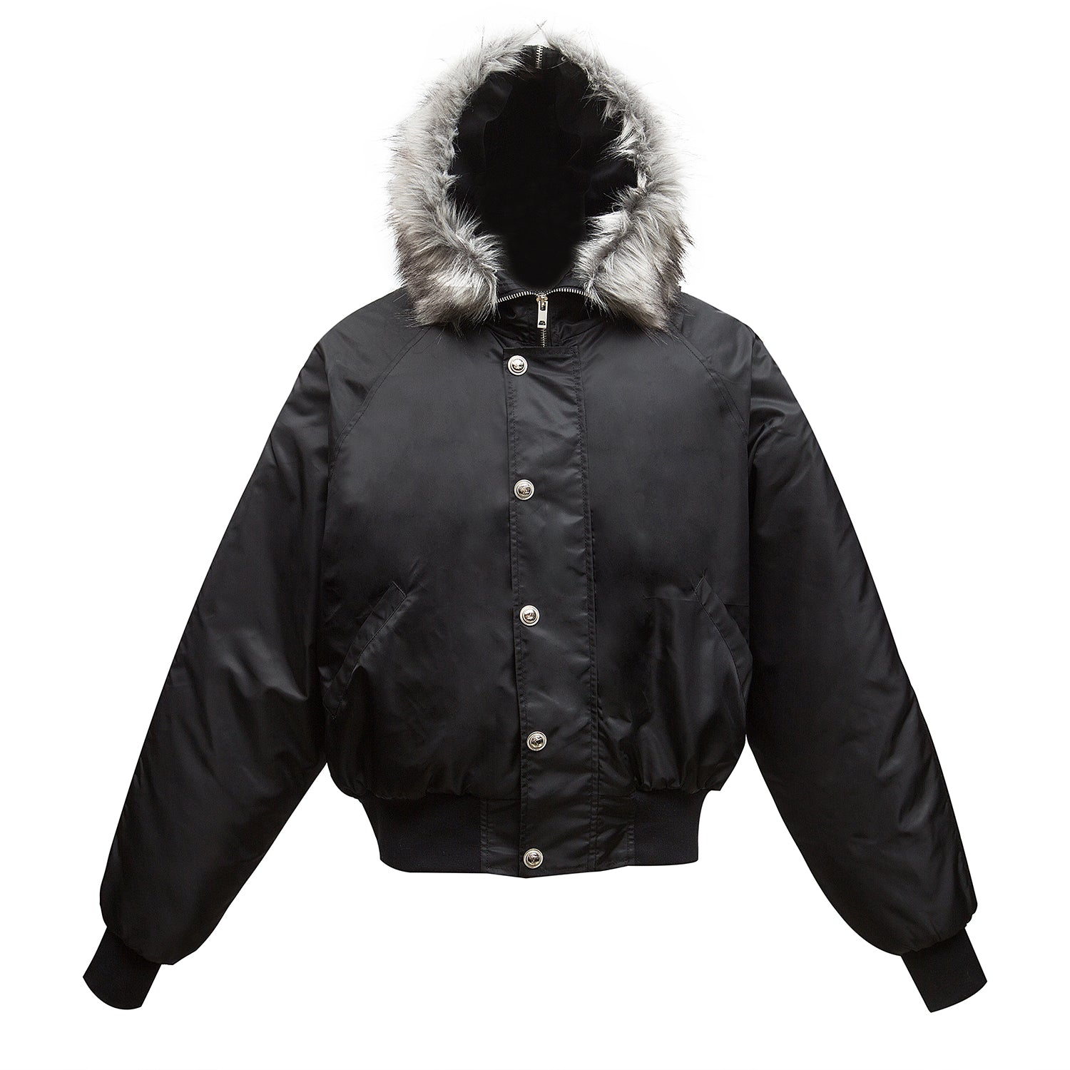 F3F Select Faux Fur Hooded MA-1 Bomber Jacket