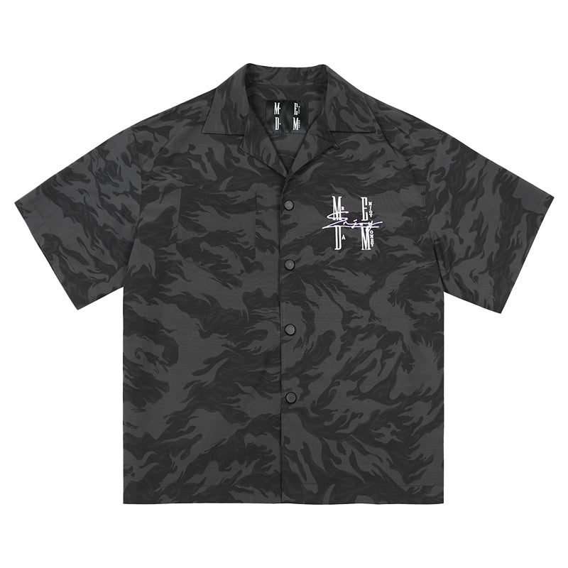 MEDM Nylon Camouflage Full Print Short Sleeved Shirt