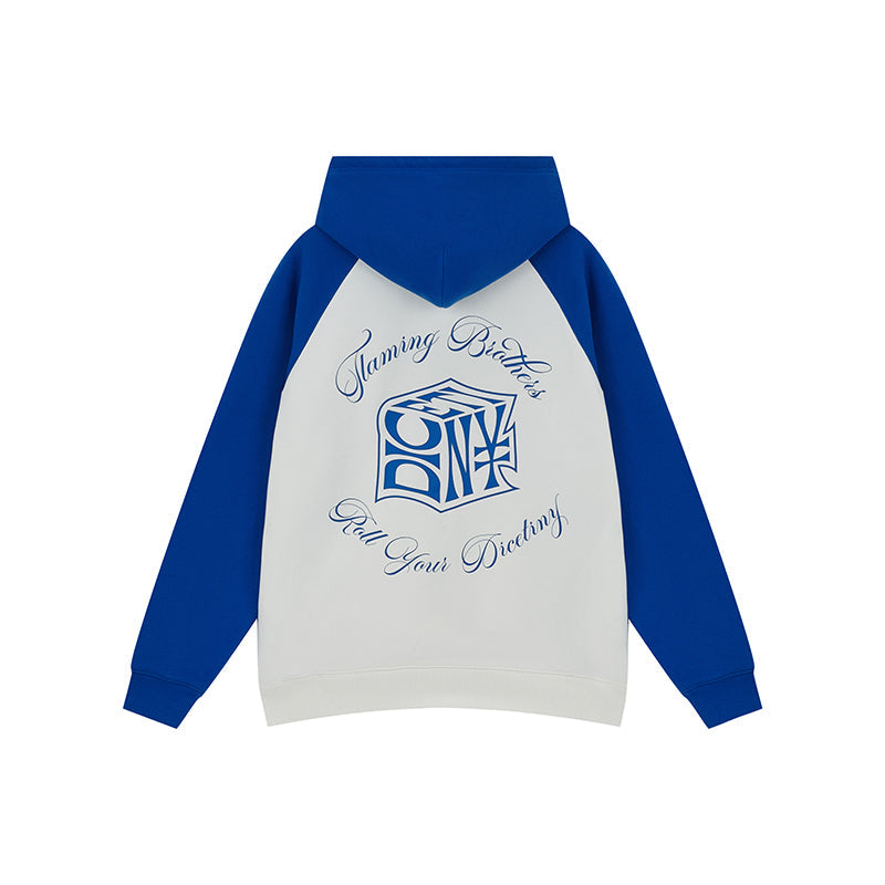 DICETINY Dice Roll Print Color Blocked Hoodie