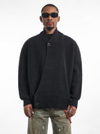 F3F Select Irregular Slant Button Knit Cardigan