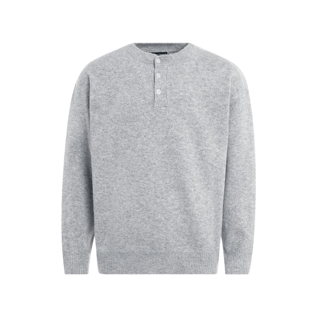 F3F Select Relaxed Fit Henley Neck Knit Sweater