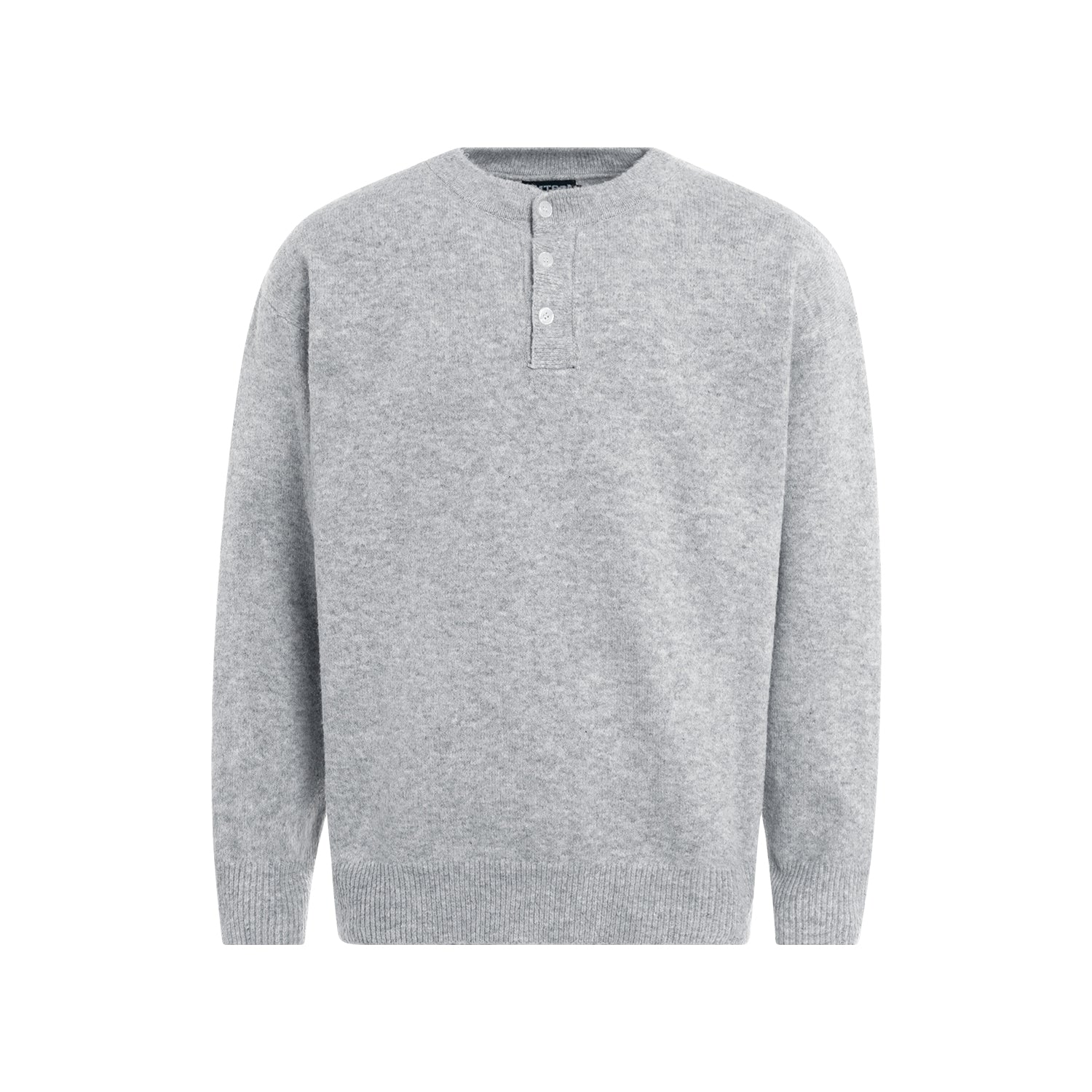 F3F Select Relaxed Fit Henley Neck Knit Sweater
