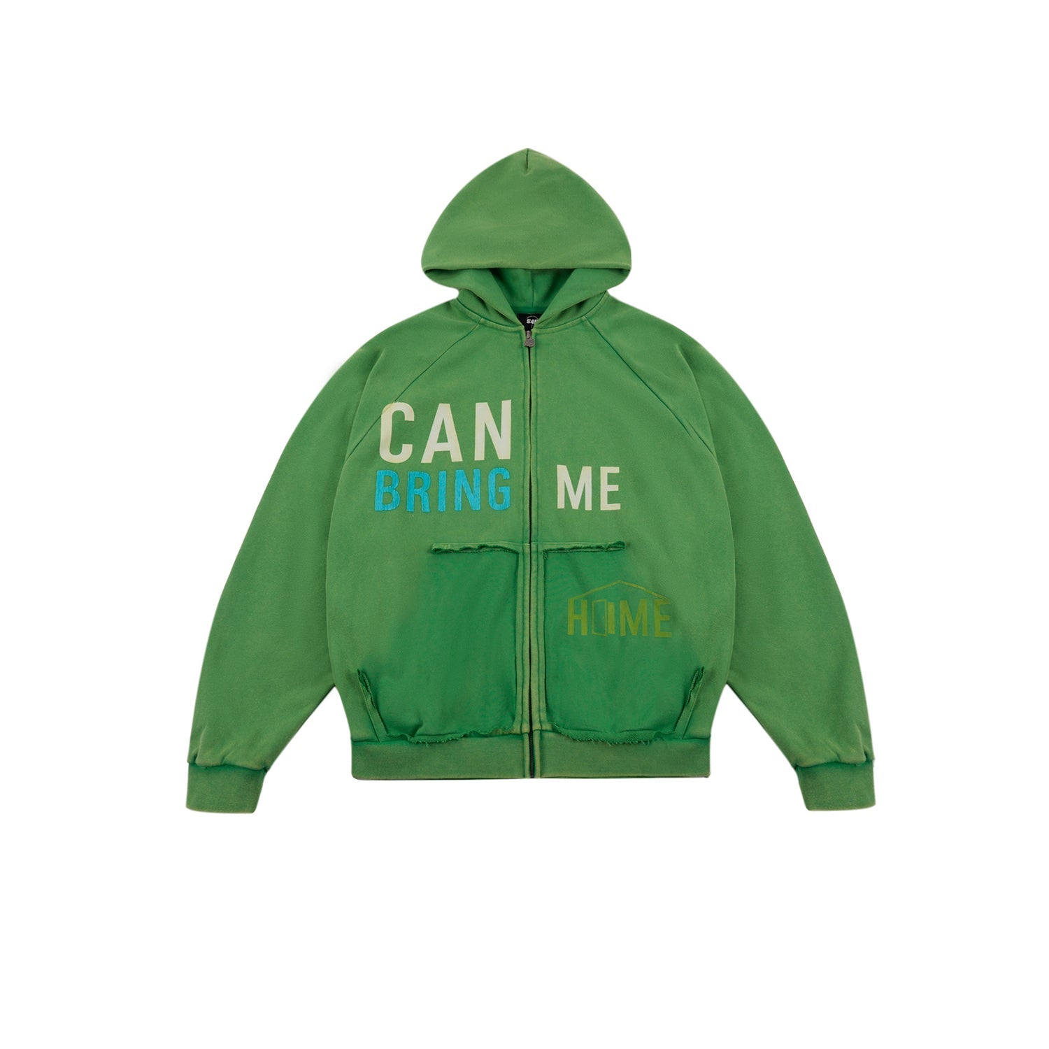 S45 Washed Flocking 3D Printed Zip Up Hoodie