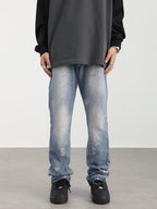 F3F Select Washed And Worn Out Hole Flared Jeans