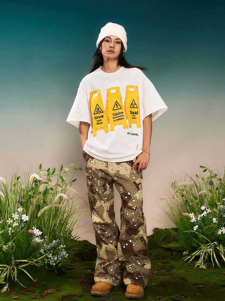 YADcrew “Love Caution Seal” Print Tee