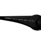 Acetate Calfskin Polarized Square Sunglasses 5474-Q Black
