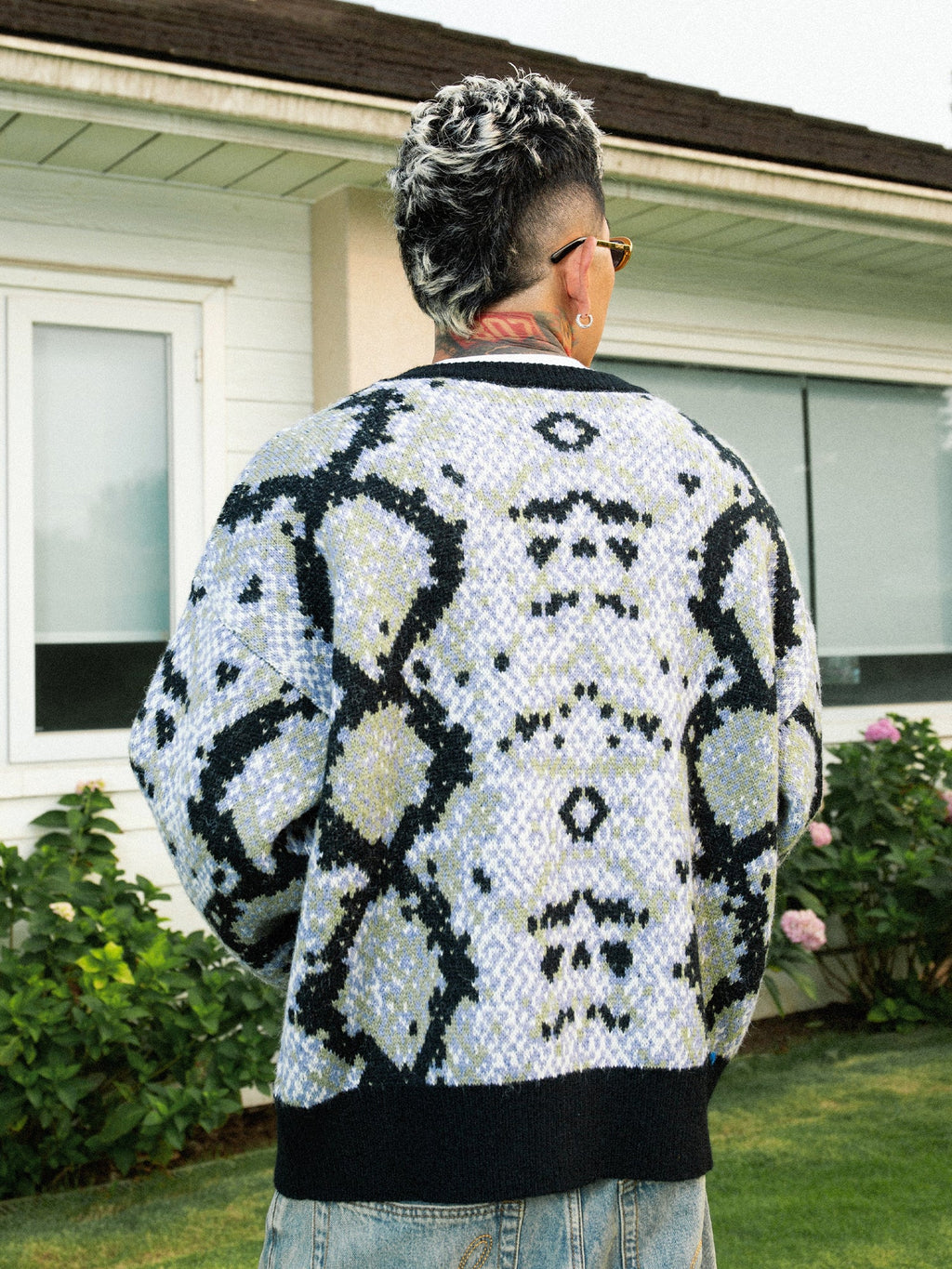S45 Snake Jacquard Mohair Cardigan