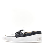 Vitello Deco Boat Loafers 37 White Black