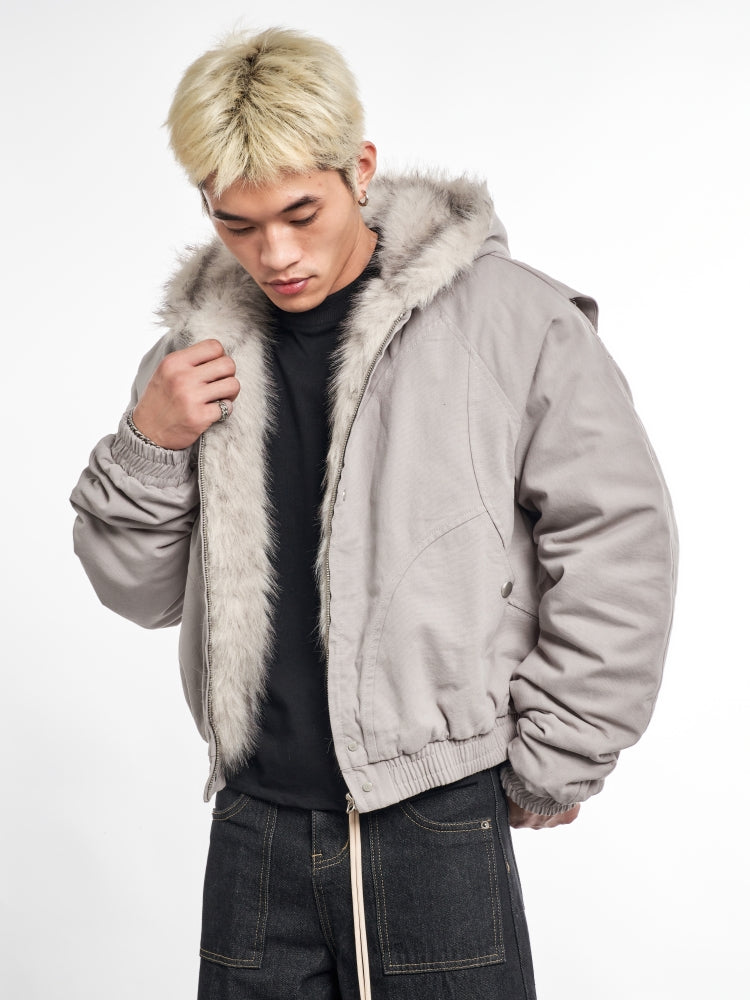 F3F Select Fur Quilted Lining Hoodie Jacket