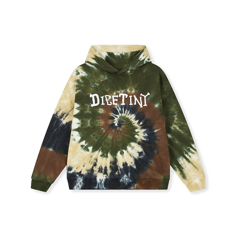 DICETINY Tie Dye Swirl Bone Print Hoodie