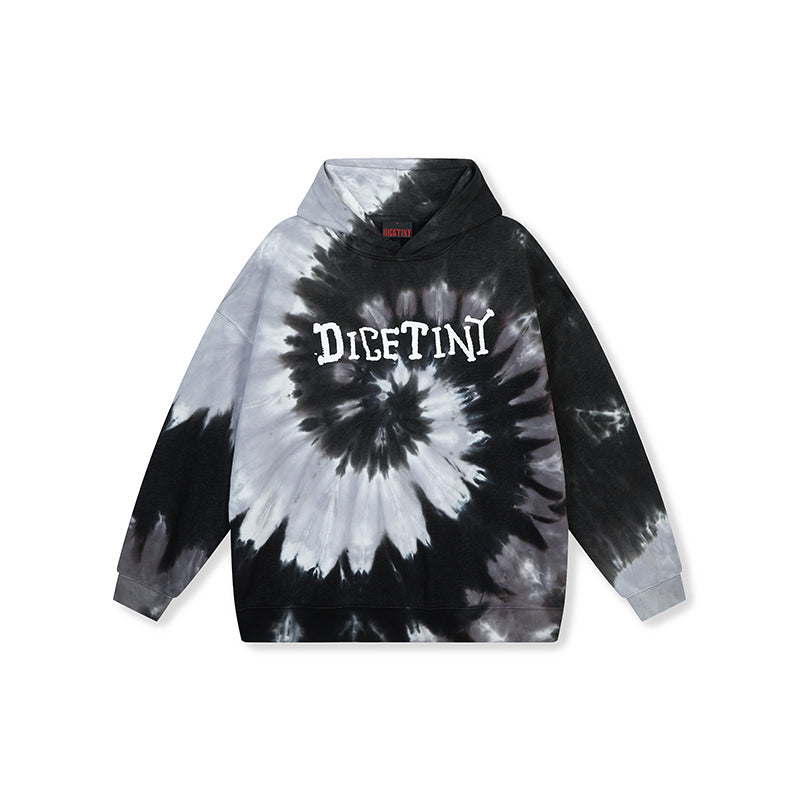 DICETINY Tie Dye Swirl Bone Print Hoodie