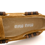 Suede Tassel Loafers 36 Olive Green