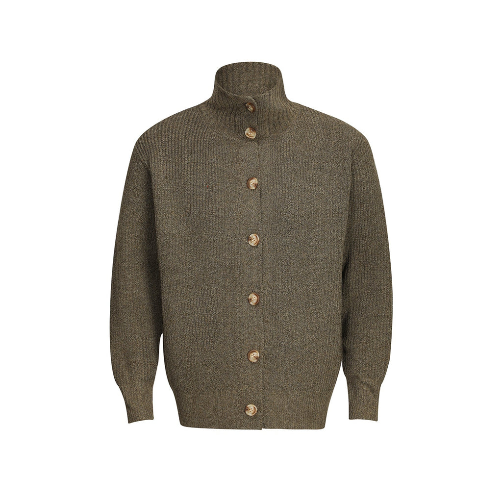 F3F Select High Neck Collar Button Knit Cardigan