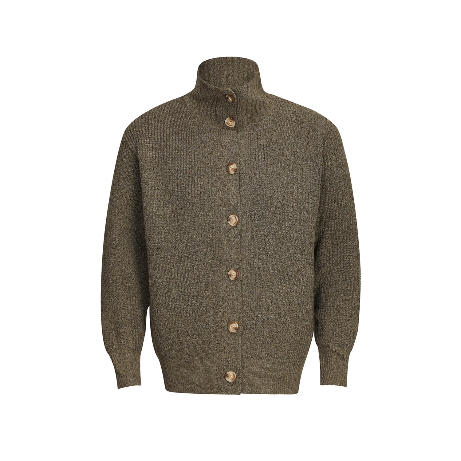 F3F Select High Neck Collar Button Knit Cardigan