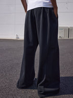 MEDM Basic Embroidered Wide Leg Sweat Pants