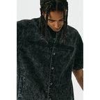 ANTIDOTE Cowboy Embroidered Denim Short Sleeve Shirt