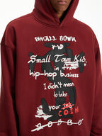 Small Town Kid Graffiti Font Print Hoodie