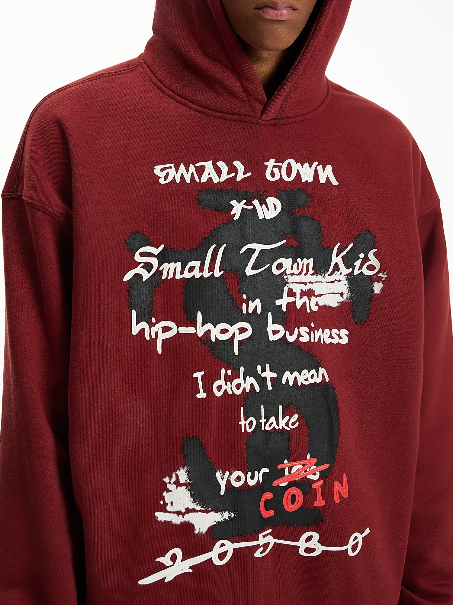 Small Town Kid Graffiti Font Print Hoodie