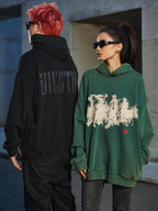 DICETINY Horse Print Washed Hoodie