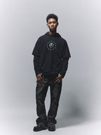 ANTIDOTE Washed Print Fake Two Piece Hoodie