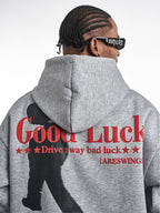 F3F Select Good Luck Printed Letter Hoodie