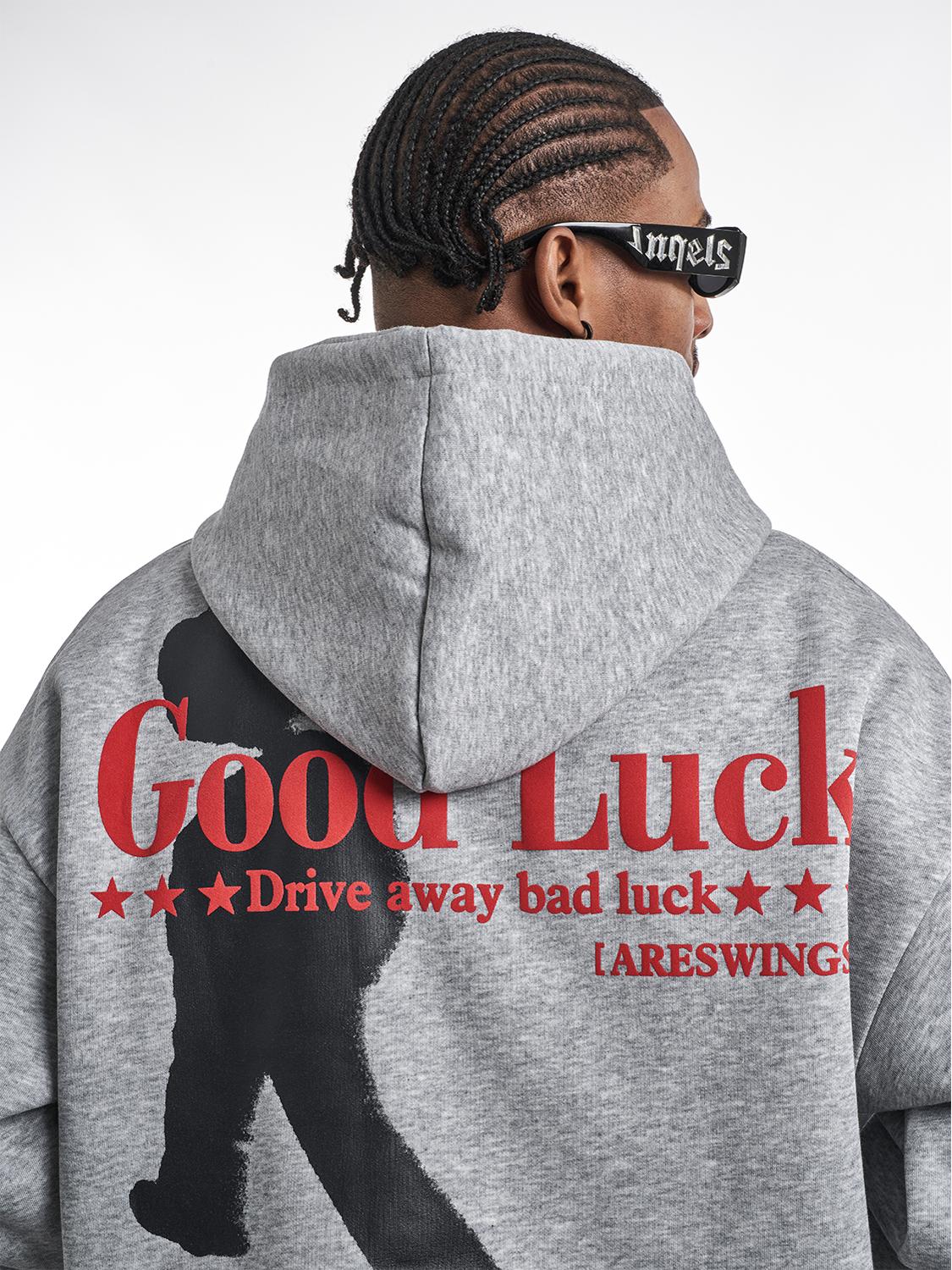 F3F Select Good Luck Printed Letter Hoodie