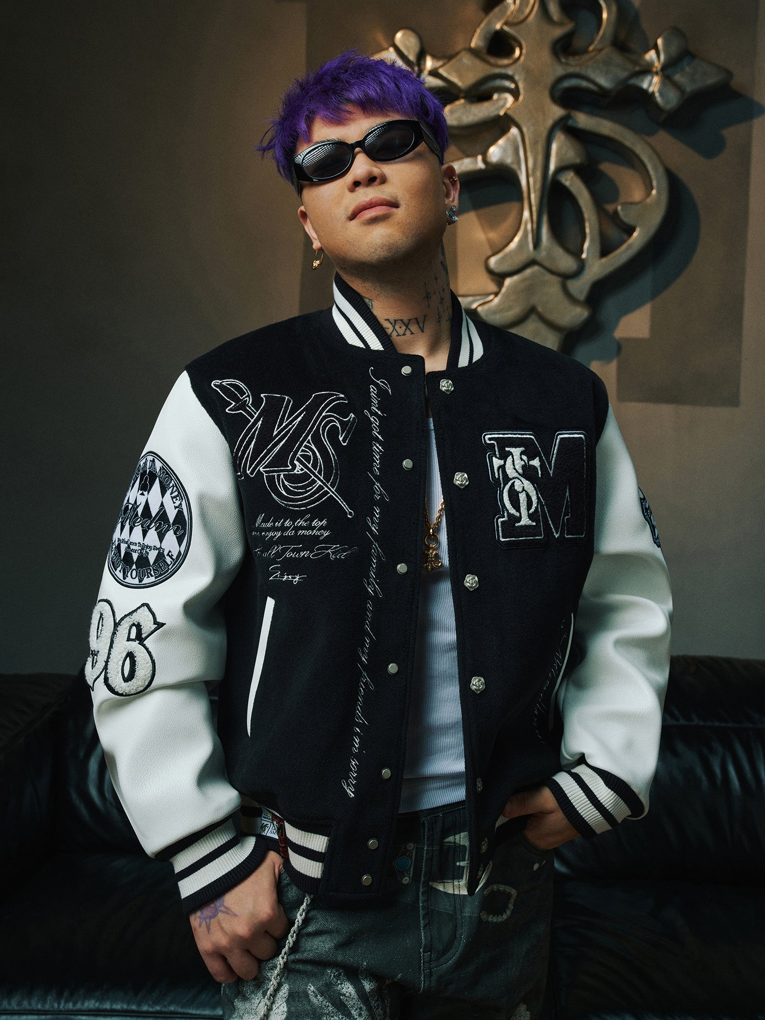 MEDM x STK Patch Embroidery Varsity Jacket