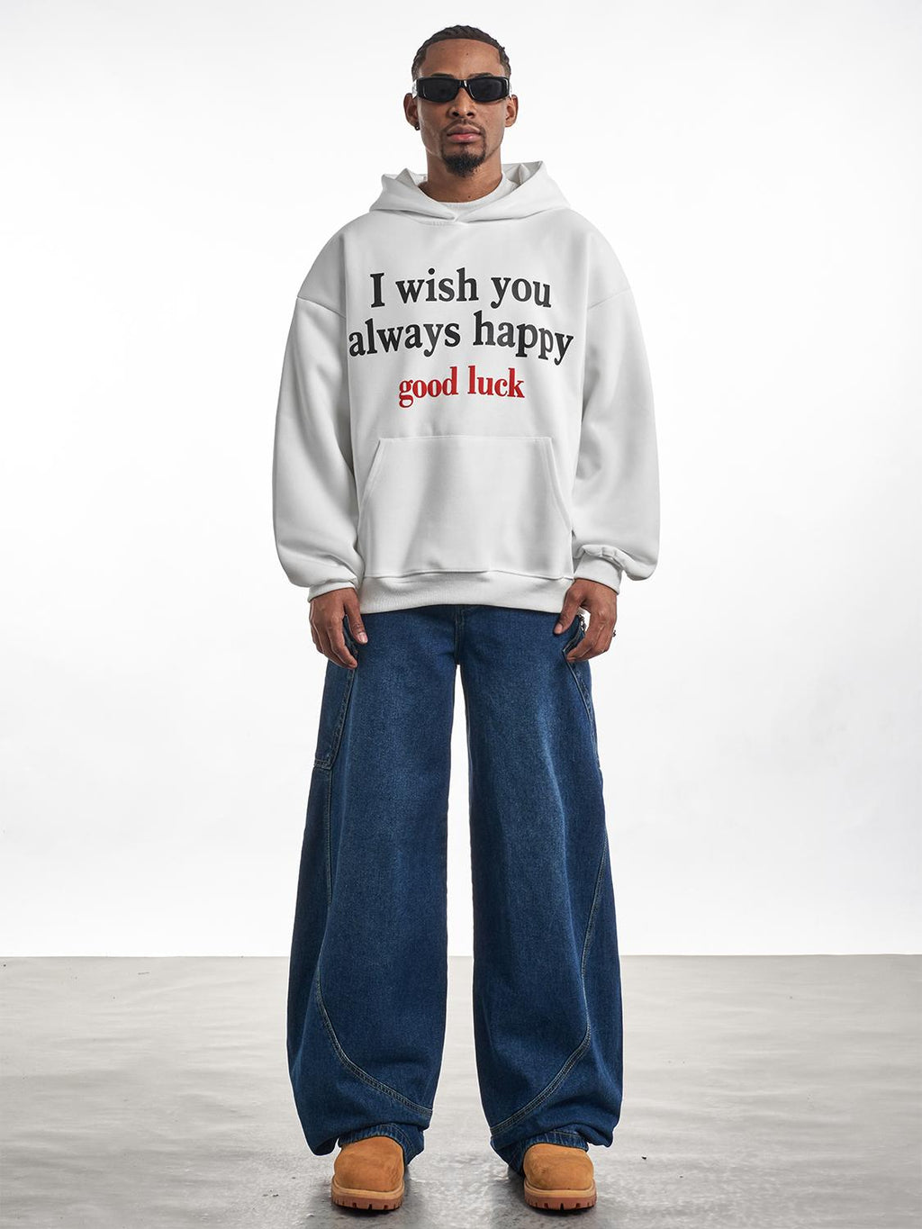 F3F Select Good Luck Printed Letter Hoodie